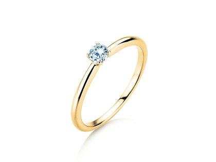 Verlovingsring Classic 4 in 14K geelgoud met diamant 0,15ct H/SI