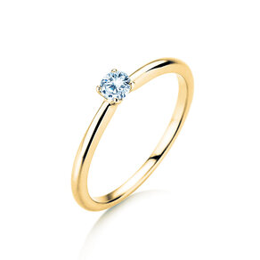 Verlovingsring Classic 4 in 14K geelgoud met diamant 0,15ct H/SI
