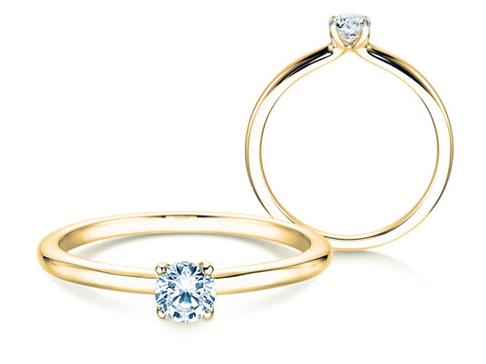 Verlovingsring Classic 4 in 9K witgoud met diamant 0,25ct H/SI