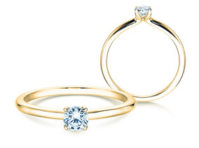 Verlovingsring Classic 4 in 9K geelgoud met diamant 0,20ct G/SI