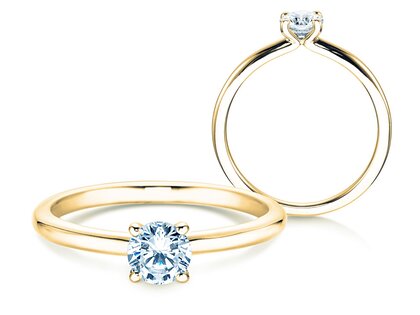 Verlovingsring Classic 4 in 14K geelgoud met diamant 0,40ct G/SI
