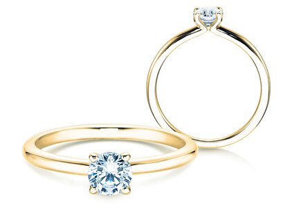 Verlovingsring Classic 4 in 9K geelgoud met diamant 0,30ct G/SI