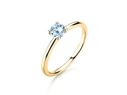 Verlovingsring Classic 4 in 14K geelgoud met diamant 0,40ct G/SI
