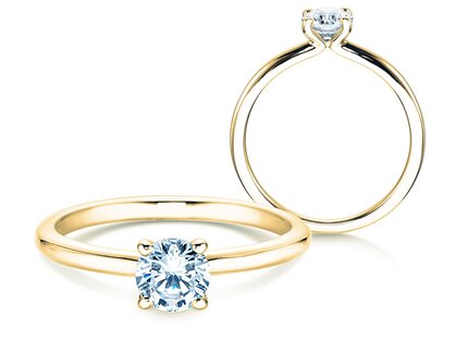Verlovingsring Classic 4 in 18K geelgoud met diamant 0,50ct G/SI