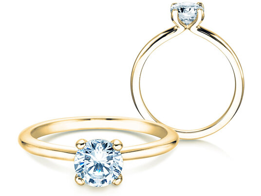 Verlovingsring Classic 4 in 14K geelgoud met Lab-grown diamant 0,75ct E/VS