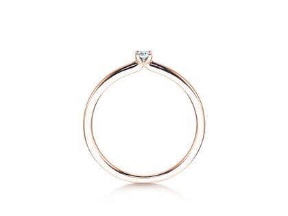 Verlovingsring Classic 4 in 14K roségoud met diamant 0,05ct G/VS