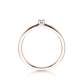 Verlovingsring Classic 4 in 14K roségoud met diamant 0,05ct G/VS