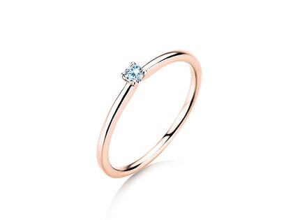 Verlovingsring Classic 4 in 14K roségoud met diamant 0,05ct G/VS