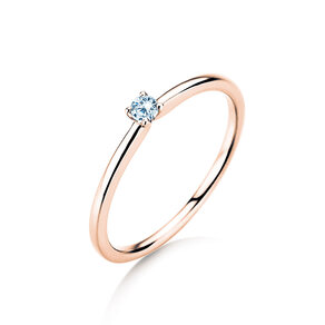 Verlovingsring Classic 4 in 14K roségoud met diamant 0,05ct G/VS