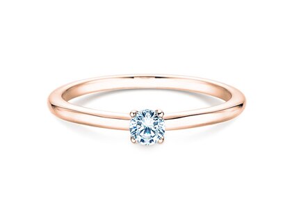 Verlovingsring Classic 4 in 9K roségoud met diamant 0,15ct H/SI