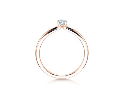Verlovingsring Classic 4 in 9K roségoud met diamant 0,15ct H/SI