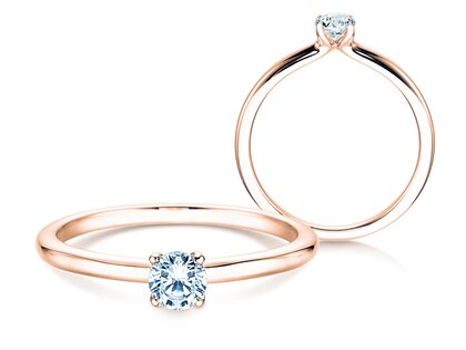 Verlovingsring Classic 4 in 9K roségoud met diamant 0,25ct H/SI