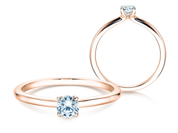 Verlovingsring Classic 4 in 9K roségoud met diamant 0,25ct H/SI