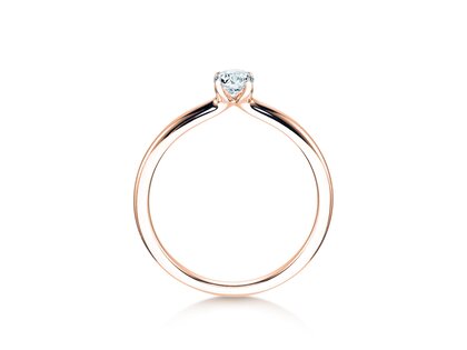 Verlovingsring Classic 4 in 9K roségoud met diamant 0,25ct H/SI