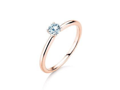 Verlovingsring Classic 4 in 9K roségoud met diamant 0,25ct H/SI
