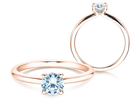 Verlovingsring Classic 4 in 9K witgoud met diamant 0,50ct H/SI