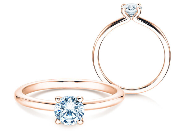 Verlovingsring Classic 4 in 18K roségoud met diamant 0,50ct H/SI
