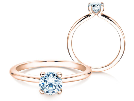 Verlovingsring Classic 4 in 18K roségoud met diamant 0,60ct H/SI