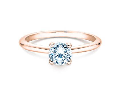 Verlovingsring Classic 4 in 18K roségoud met diamant 0,60ct H/SI