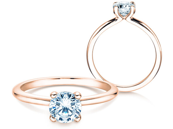 Verlovingsring Classic 4 in 18K roségoud met diamant 0,75ct G/IF