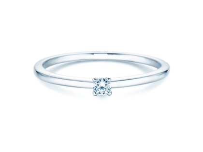 Verlovingsring Classic 4 in 14K witgoud met diamant 0,05ct H/SI