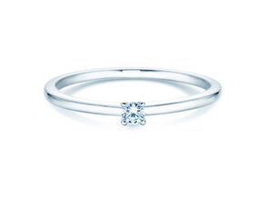 Verlovingsring Classic 4 in 14K witgoud met diamant 0,05ct H/SI