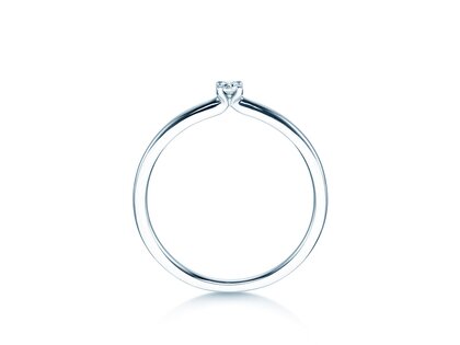 Verlovingsring Classic 4 in 14K witgoud met diamant 0,05ct H/SI