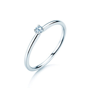 Verlovingsring Classic 4 in 14K witgoud met diamant 0,05ct H/SI