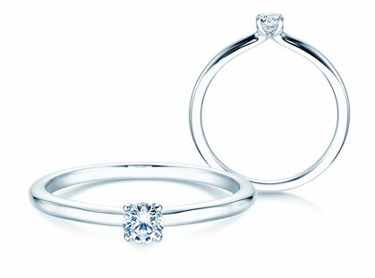 Verlovingsring Classic 4 in 14K witgoud met diamant 0,15ct G/SI