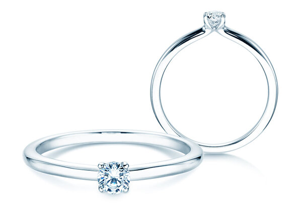 Verlovingsring Classic 4 in zilver 925/- met diamant 0,15ct H/SI