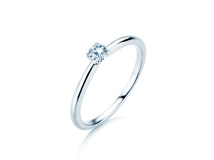 Verlovingsring Classic 4 in zilver 925/- met diamant 0,15ct H/SI