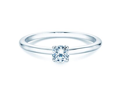 Verlovingsring Classic 4 in 9K witgoud met diamant 0,20ct H/SI