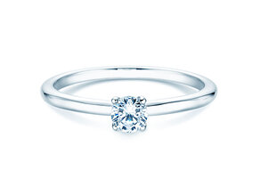 Verlovingsring Classic 4 in 9K witgoud met diamant 0,20ct H/SI