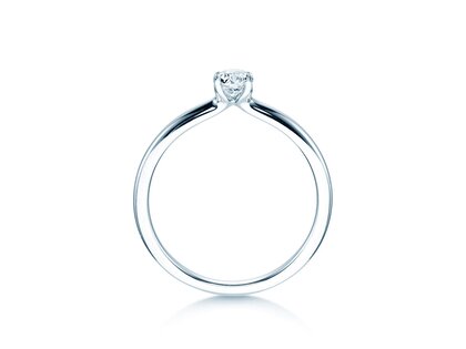 Verlovingsring Classic 4 in 9K witgoud met diamant 0,20ct H/SI