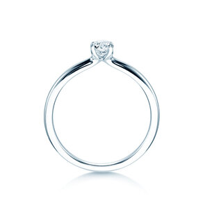Verlovingsring Classic 4 in 9K witgoud met diamant 0,20ct H/SI