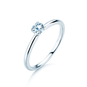 Verlovingsring Classic 4 in 9K witgoud met diamant 0,20ct H/SI