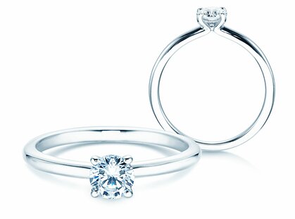 Verlovingsring Classic 4 in 18K witgoud met diamant 0,40ct G/SI