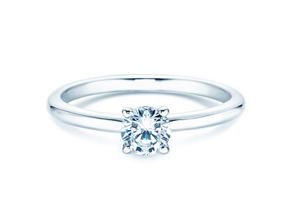Verlovingsring Classic 4 in 14K witgoud met diamant 0,40ct H/SI
