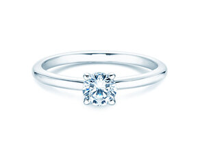 Verlovingsring Classic 4 in 14K witgoud met diamant 0,40ct H/SI