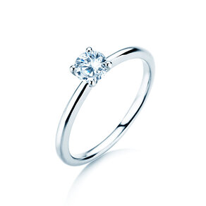 Verlovingsring Classic 4 in 14K witgoud met diamant 0,40ct H/SI