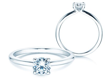 Verlovingsring Classic 4 in 14K witgoud met diamant 0,50ct H/SI