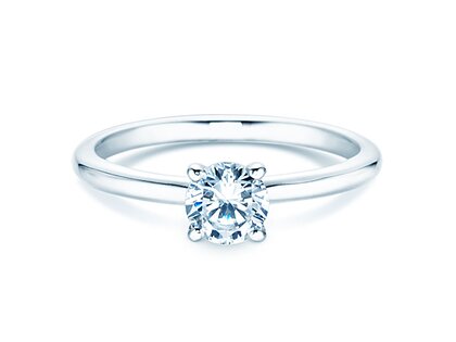 Verlovingsring Classic 4 in 14K witgoud met diamant 0,50ct H/SI