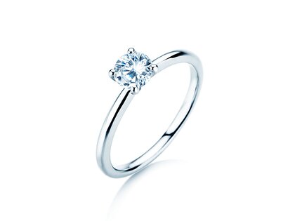 Verlovingsring Classic 4 in 14K witgoud met diamant 0,50ct H/SI