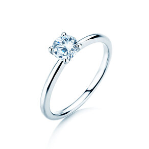 Verlovingsring Classic 4 in 14K witgoud met diamant 0,50ct H/SI