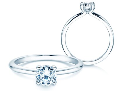 Verlovingsring Classic 4 in 9K witgoud met diamant 0,60ct G/SI