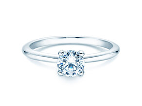 Verlovingsring Classic 4 in 9K witgoud met diamant 0,60ct H/SI