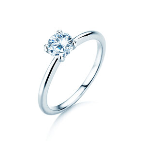 Verlovingsring Classic 4 in 9K witgoud met diamant 0,60ct H/SI