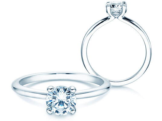 Verlovingsring Classic 4 in platina 950/- met Lab-grown diamant 0,75ct E/VS
