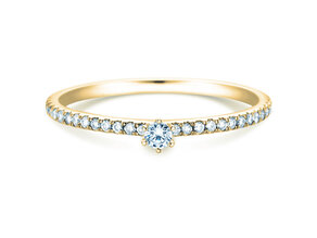 Verlovingsring Classic Pavé in 18K geelgoud met diamanten 0,20ct G/SI