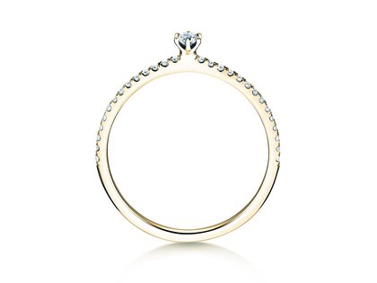 Verlovingsring Classic Pavé in 18K geelgoud met diamanten 0,20ct G/SI